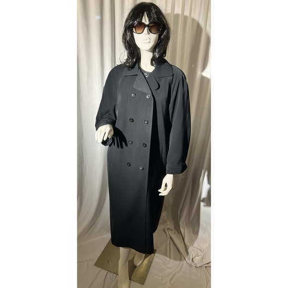 Gallery Petite Black Trench Coat, NWOT - Picture 2 of 4